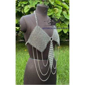 Fashionable Medieval Aluminium Butted 9 mm 16 Guage Chainmail Top For Women