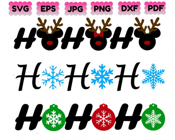 Download Free Hohoho Svg Christmas Svg Santa Svg Snowflakes Svg Etsy SVG DXF Cut File