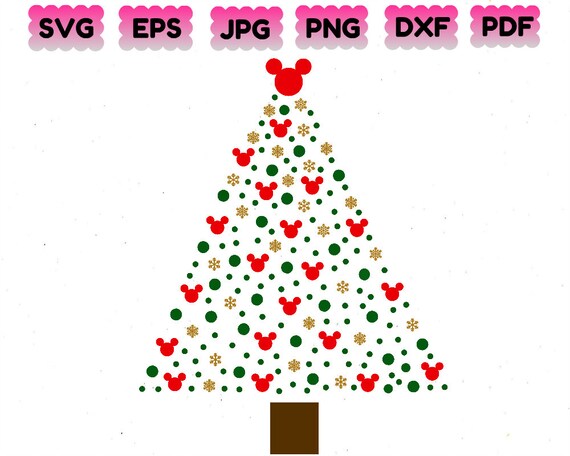 Download Free Mickey Mouse Christmas Tree Svg Christmas Tree Svg Christmas Etsy SVG DXF Cut File