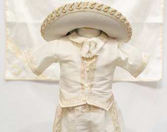 Incorrecto Disfraces tono Traje Charro Ivory de bebé con bordado dorado tallas mes con - Etsy España