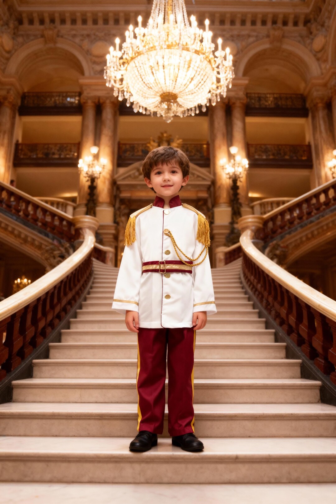 Boy's Prince Charming Costume: Burgundy & White Royal Outfit - Etsy