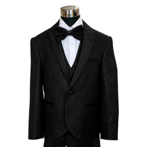 Boy's Black glitter suit image 2