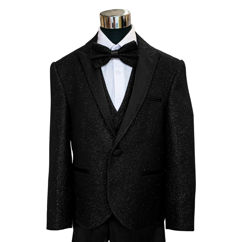 Boy's Black glitter suit image 2