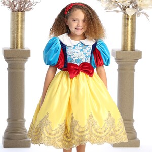 Snow White inspired dress for girls beaded skirt image 1