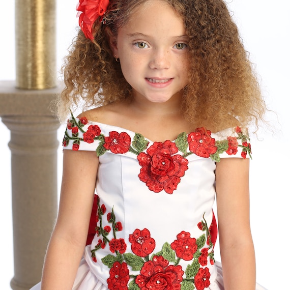 Red dress with hotsell little white flowers