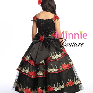 Black and Red Charro style dress for girls. image 4