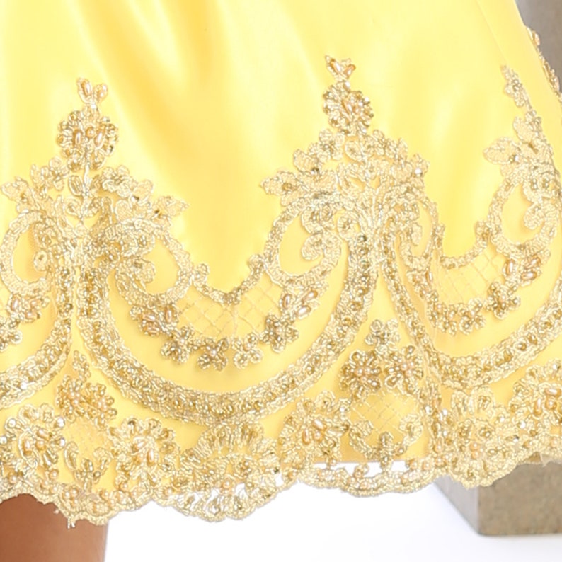 Snow White inspired dress for girls beaded skirt image 2