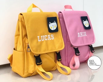 Embroidered Personalised Mini Dog Backpack | Children Kids Infant Toddler Pre-School Nursery Bag | Boy Girl Rucksack | Custom Name Gift Idea