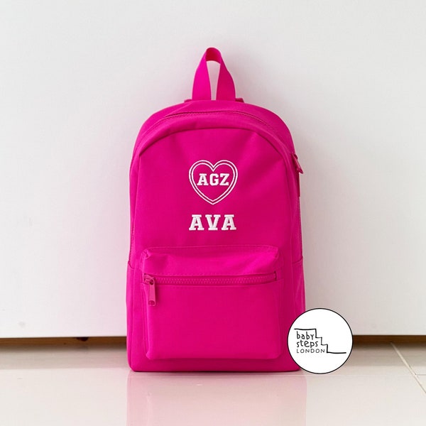 Rose vif nom personnalisé et design unisexe mini sac à dos léger pour école maternelle: Enfants | Bébé | Enfants | Tout-petit | Adulte