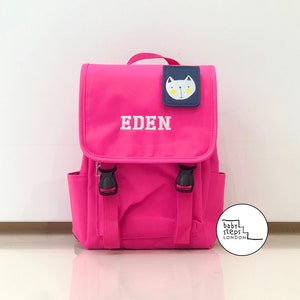 Embroidered Personalised Hot Pink Mini Dog Backpack | Children Kids Toddler Pre-School Nursery Bag | Boy Girl Rucksack | Custom Name Gift