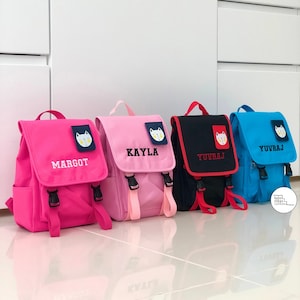 Embroidered Personalised Mini Dog Backpack | Children Kids Infant Toddler Pre-School Nursery Bag | Boy Girl Rucksack | Custom Name Gift Idea