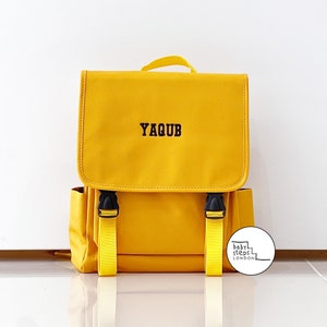 Mochila pequeña con solapa bordada personalizada / Mochila para niños pequeños, guardería, escuela, mochila para niños y niñas / Idea de regalo con nombre y diseño personalizados