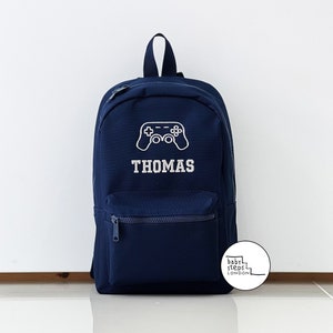 Embroidered Personalised Navy Mini Backpack | Children Kids Toddler Nursery School Bag | Boy Girl Rucksack | Custom Name & Design Gift Idea