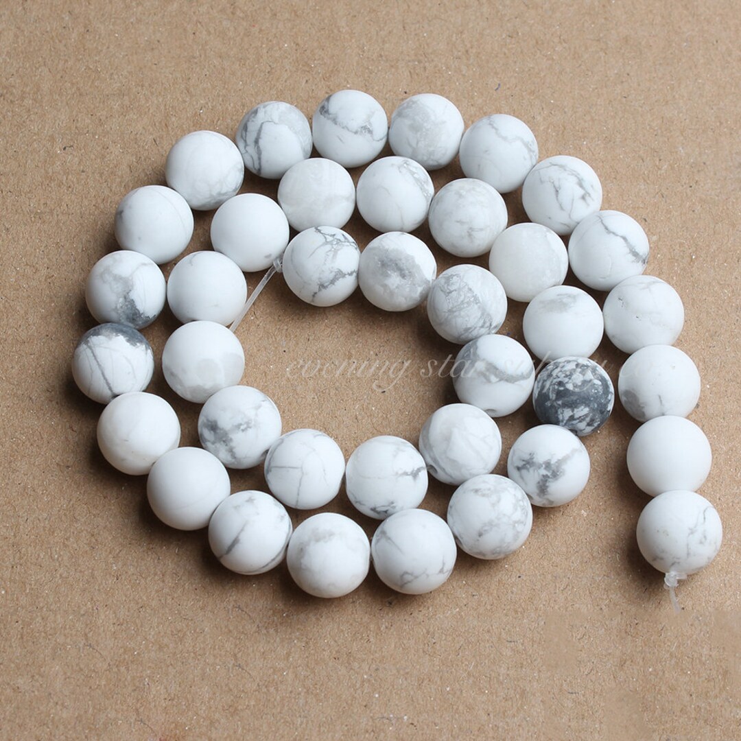 Sweet & Happy Howlith Perlen 6mm - Gefärbte Edelsteinperlen 15 Zoll Für Schmuckherstellung