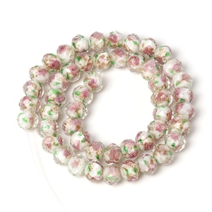 Murano Style Lampwork Glass Beads Millefiori in White 10mm loose beads, Multiple Colors, Wholesale DIY Jewelry Making Supplies