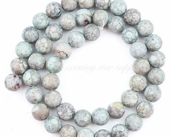 Gemstone Beads, Green Rain Flower Stone, Faux Blue Jasper, Premium Mala Supplies, Wholesale DIY Jewelry Making Supplies 6, 8, 10 mm