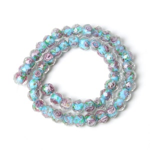 Murano Style Lampwork Glass Beads Millefiori in Sky Blue 10mm loose beads, Multiple Colors, Wholesale DIY Jewelry Making Supplies