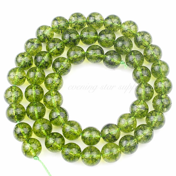 Green Peridot Beads, 15” Strand, Wholesale DIY Jewelry Making Supplies for Bracelet Necklace Mala 6, 8 & 10 mm