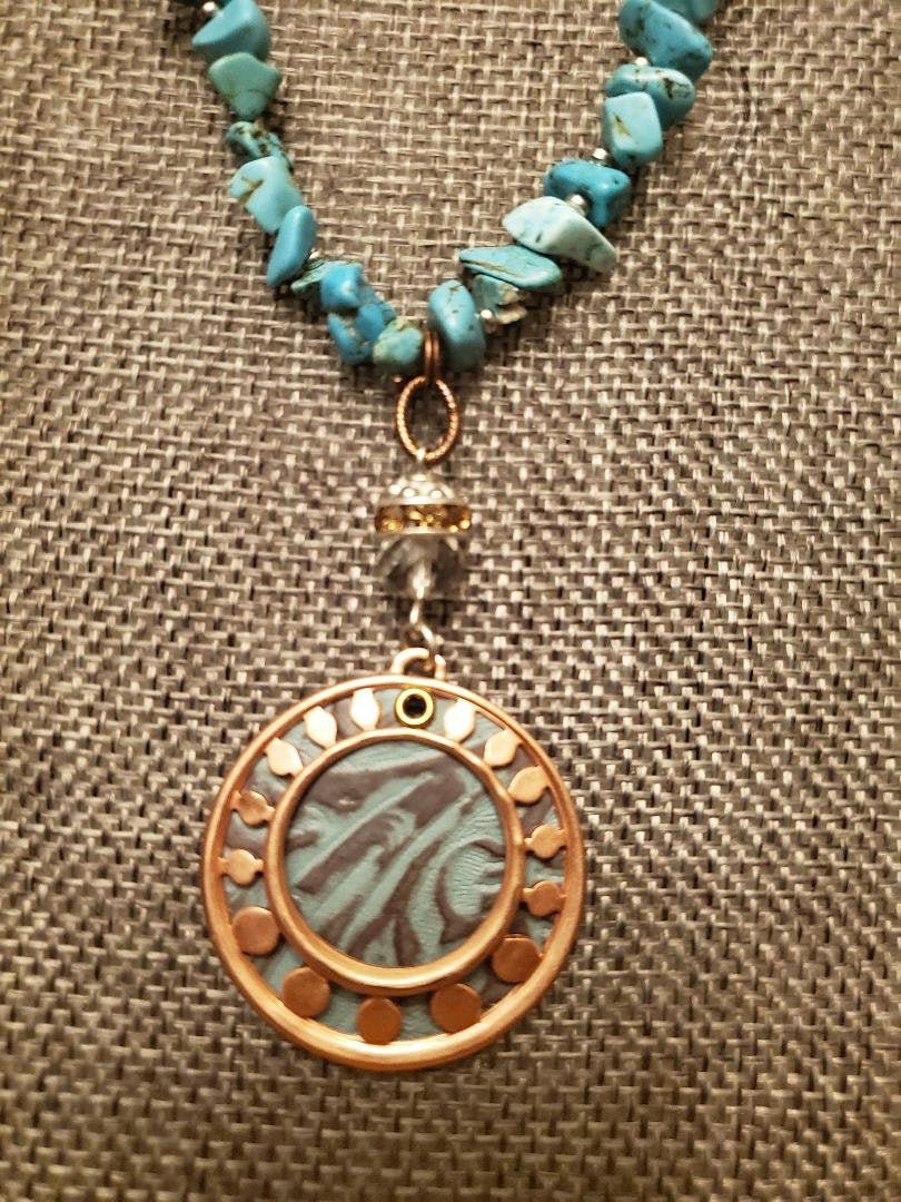 Turquoise Necklace With Pendant Etsy