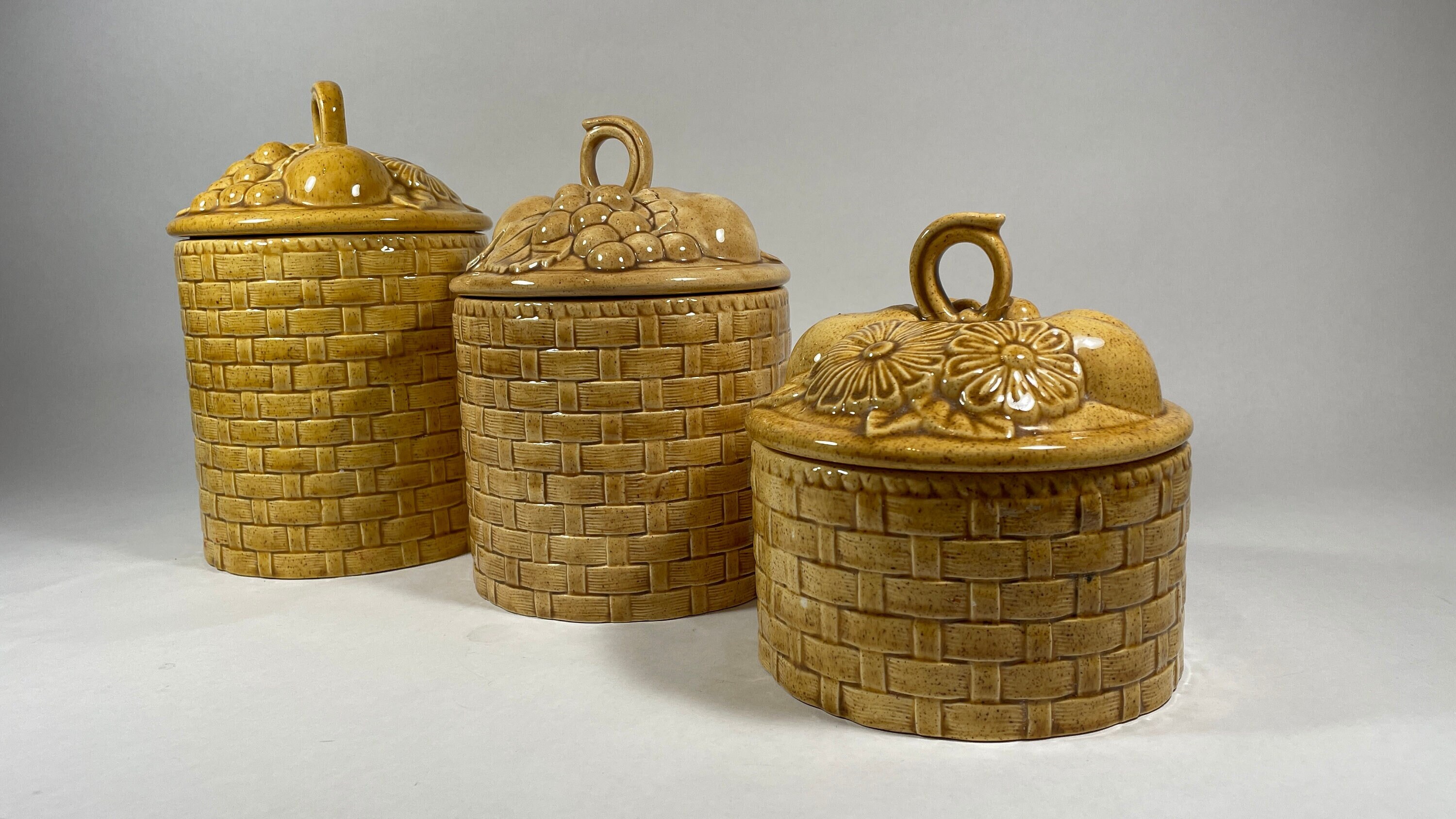 Canister, Canister Set, 3 Piece Canister Set, Handmade Canister Set