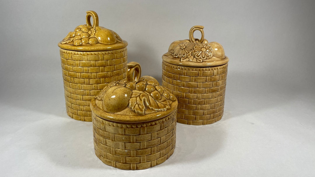 Canister, Canister Set, 3 Piece Canister Set, Handmade Canister Set