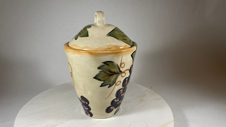 Handmade Painted Grapes Kitchen Canister, Grapes Cansiter, - Etsy