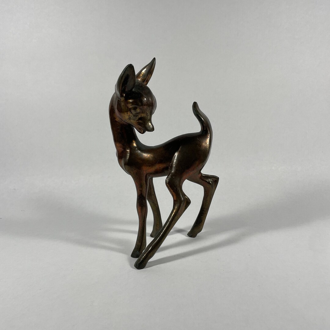 Super Cool Bronze Deer Figurine Fawn Bronze Fawn Bronze Etsy