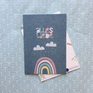 Postkarte, Alles Liebe, Regenbogen, Geburtstag, Konfirmation, Glückwunschkarte