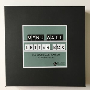 Menu Wall Letterbox, 250 Buchstabenkarten, für Angebotswand in Café, Restaurant, oder Bar, minimalistisches Design, Buchstabenkarten