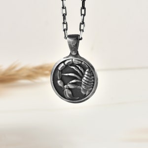 Sterling silver scorpio necklace for birthday gift, 10K gold scorpion pendant for astrology gift, Scorpio zodiac silver jewelry for women