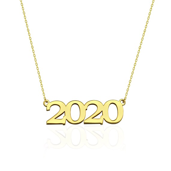 Custom Birth Year 14K Gold Necklace 