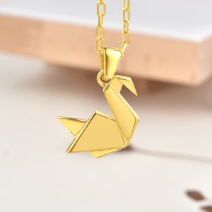 Zwaanketting in verguld, Zwaanhanger voor Valentijnsdagcadeau, Vogelketting voor vriendin, Bestverkopende sieraden