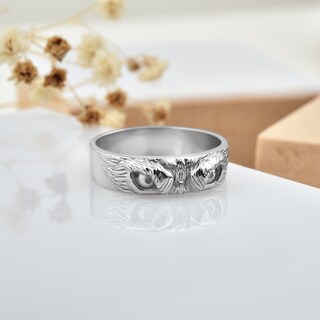Anello Gufo In Argento 925 – Regolabile E Aperto, Portafortuna Stile Retrò Per Donne, Idea Regalo Simbolica Per Fidanzate E Amiche