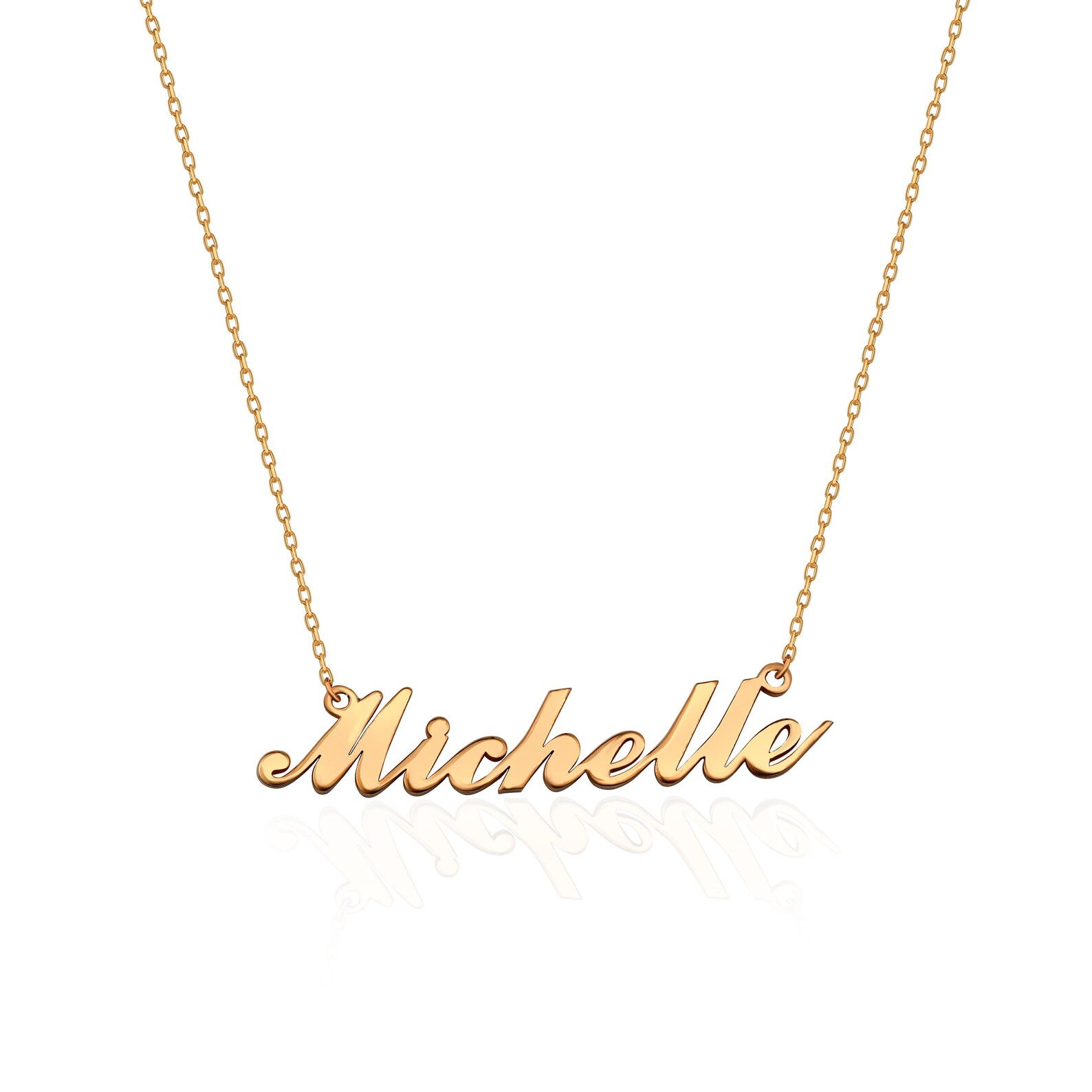 Solid Gold Name Necklace 18K Solid Gold Gift Necklace 14K Etsy