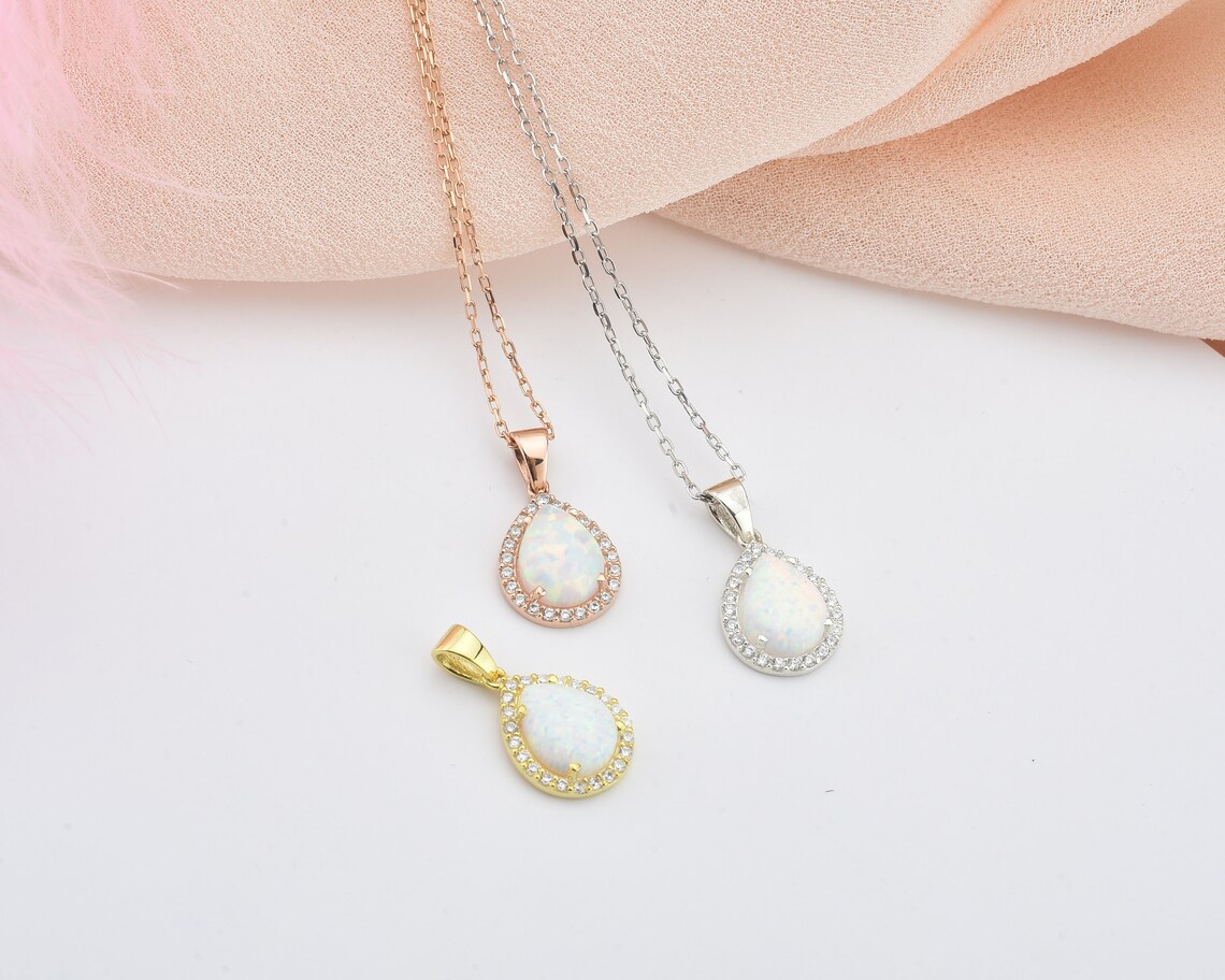 Opal & 18k Gold G-One Drop Pendant Necklace main image 1