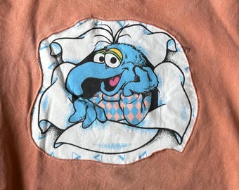 Gonzo sweatshirt, vintage upcycled bed sheet