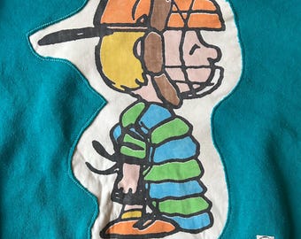 Peanuts Sweatshirt, Linus, vintage up-cycled bed sheet