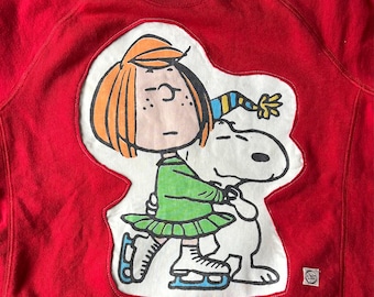 Sudadera con sábana Peppermint Patty vintage reciclada