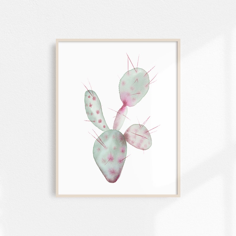 Prickly Pear Cactus Art Print 8x10, 11x14 image 4