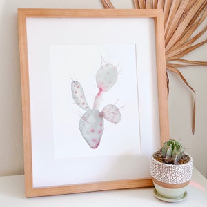 Prickly Pear Cactus Art Print 8x10, 11x14 image 1