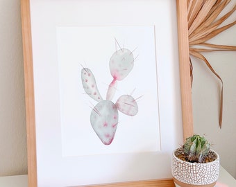 Prickly Pear Cactus Art Print 8x10, 11x14