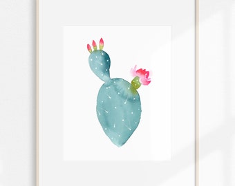 Pink Flower Cactus Print No. 01