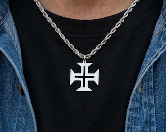 Order of Christ Pendant, Portuguese Templar Cross Necklace