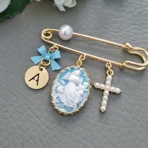Schutzengel Medaille, Krippe Engel Pin Brosche, Schutz Wach über Baby Taufe Geschenke, neues Baby Geschenk, Baby Shower Geschenk