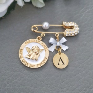 Schutzengel Brosche, Gold Passen Sie und schützen Sie Baby Brosche, Jungen-Mädchen Taufgeschenke, Kinderandenken