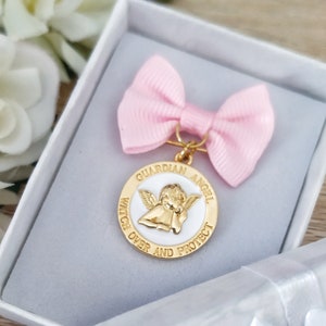 Médaille de berceau ange, broche ange gardien, cadeau de baptême de bébé, cadeaux de baptême, cadeau de baby shower