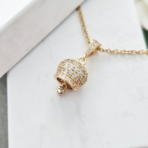Lucky Bell Necklace, Bling Campanella di Capri Pendant in Gold plated, Portafortuna Italian Jewelry Gift