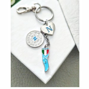 Naples Keychain, SSC Napoli Lucky Charm, Superstitious Croissant Horn, Italy Souvenir Gift
