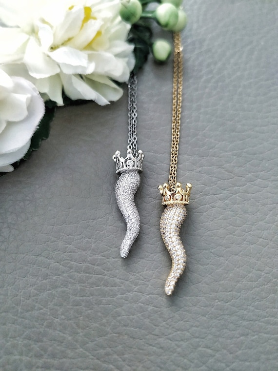 Silver Cornicello Necklace Collection | Italian Horn Necklace | Bella Luck  Charms | Bella Luck Charms