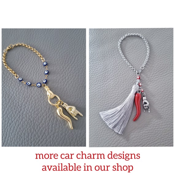 Chapelet de voiture, bracelet avec croix, 2 pendentifs de prière pour